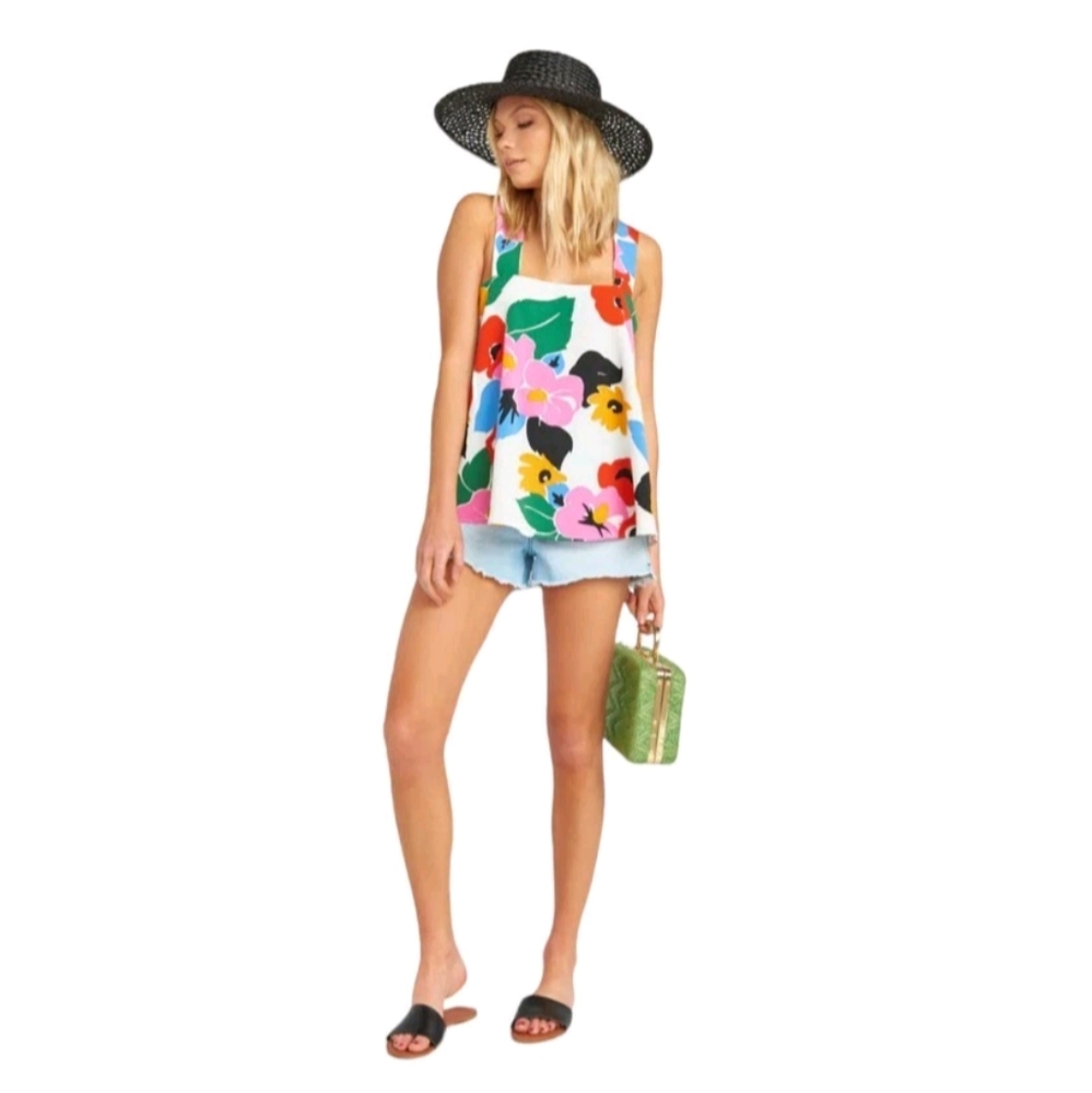 Show Me Your MuMu XS Colorful Ambres Floral Print Tank Top